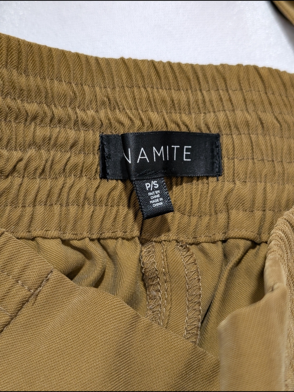 Dynamite High-Waist Paperbag Shorts with Ring Belt - Khaki Brown - Picture 7 of 9